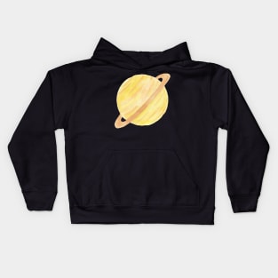 Saturn Planet Watercolor Kids Hoodie